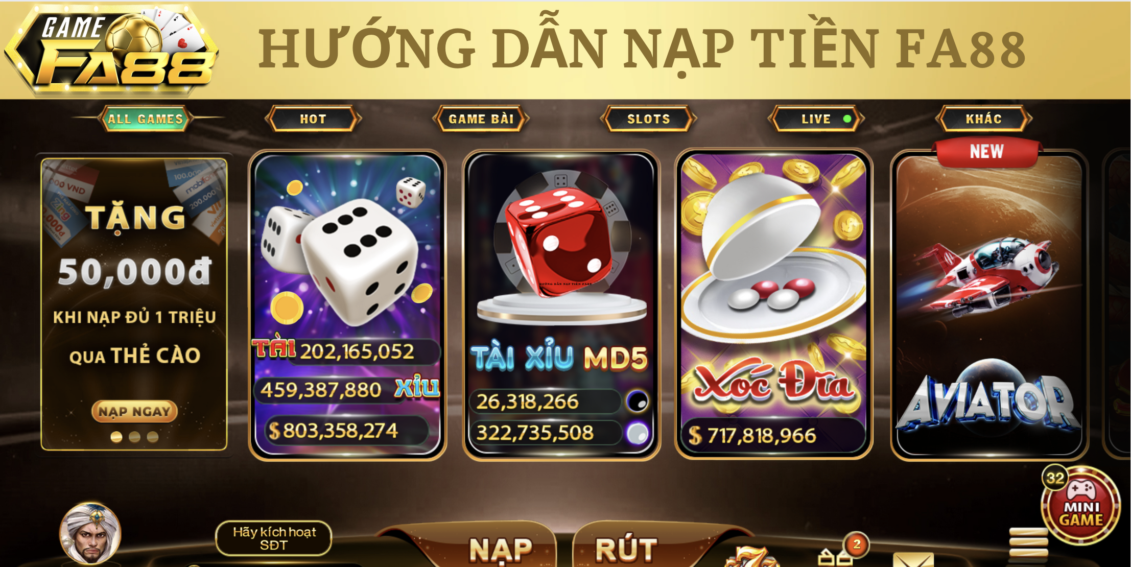 Hướng dẫn các phương thức nạp tiền FA88 đơn giản và nhanh chóng